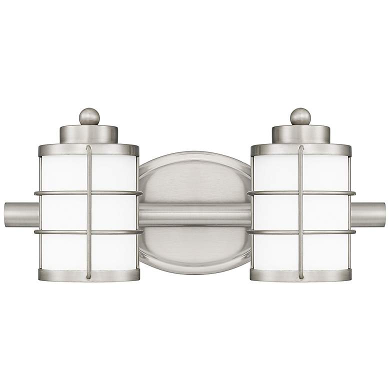 Image 1 Quoizel Hazlett 6 3/4"H Brushed Nickel 2-Light Wall Sconce