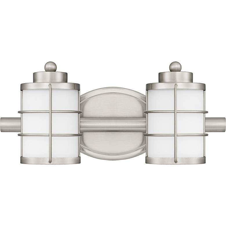Image 2 Quoizel Hazlett 6 3/4"H Brushed Nickel 2-Light Wall Sconce more views