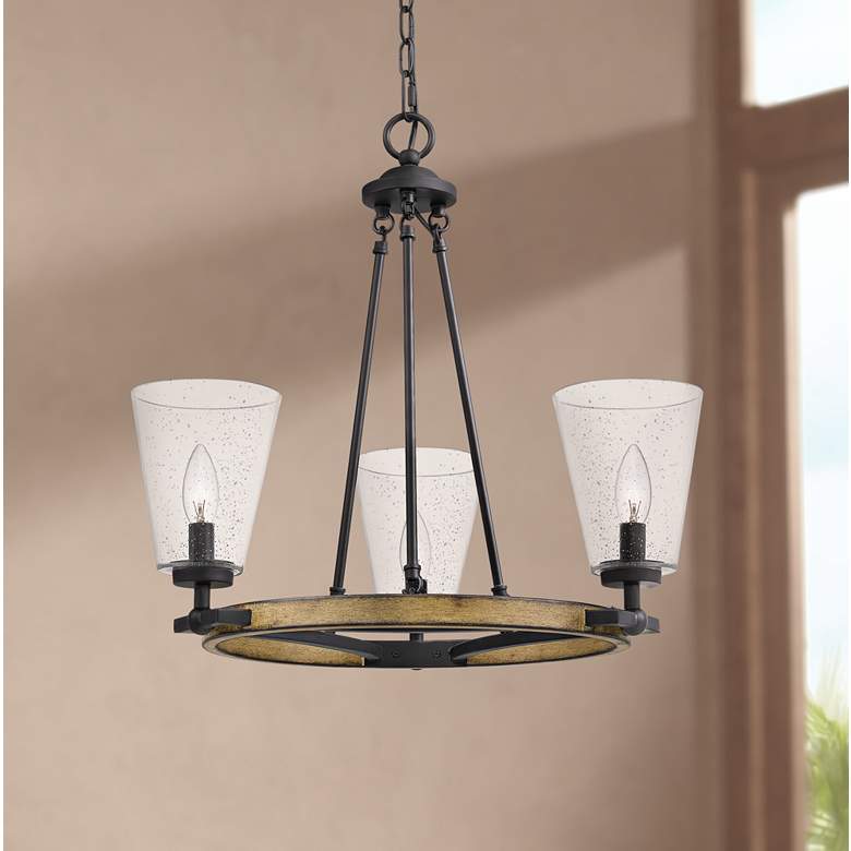 Image 1 Quoizel Hearst 22 1/4" Wide Matte Black 3-Light Chandelier