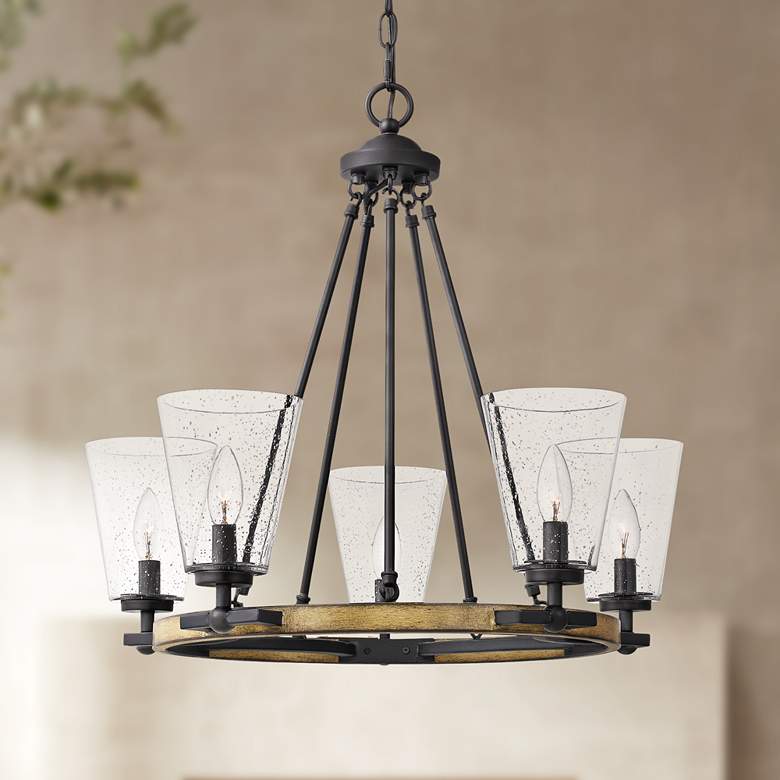 Image 1 Quoizel Hearst 25 1/4 inch Wide Matte Black 5-Light Chandelier