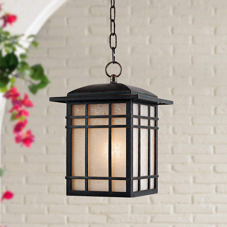 Image 1 Quoizel Hillcrest 13 inch High Bronze Outdoor Hanging Light