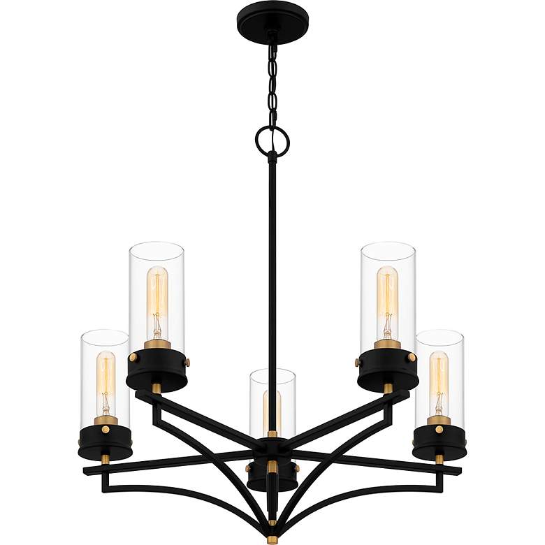 Image 6 Quoizel Hillside 26 1/4" Wide Matte Black 5-Light Chandelier more views