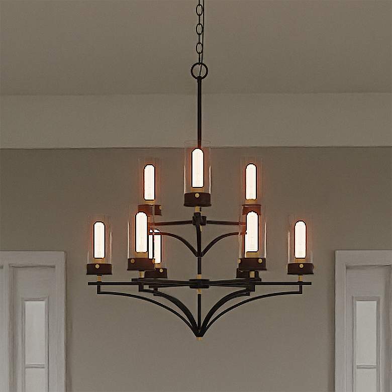Image 2 Quoizel Hillside 31 3/4" Wide Matte Black 9-Light Chandelier