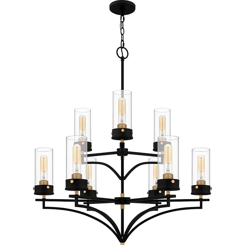 Image 5 Quoizel Hillside 31 3/4" Wide Matte Black 9-Light Chandelier more views