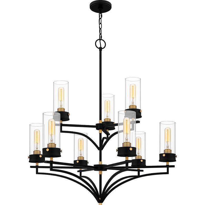 Image 6 Quoizel Hillside 31 3/4" Wide Matte Black 9-Light Chandelier more views