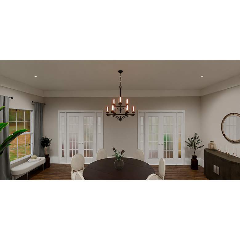 Image 7 Quoizel Hillside 31 3/4" Wide Matte Black 9-Light Chandelier more views