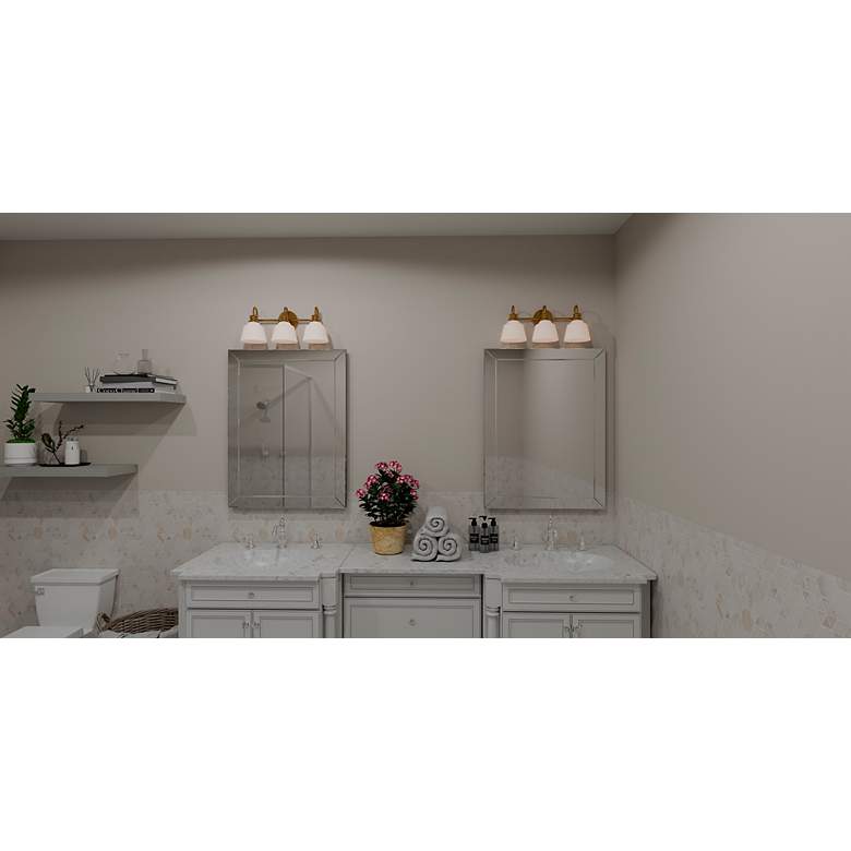 Image 3 Quoizel Hinton 22" Wide Aged Brass 3-Light Bath Light more views