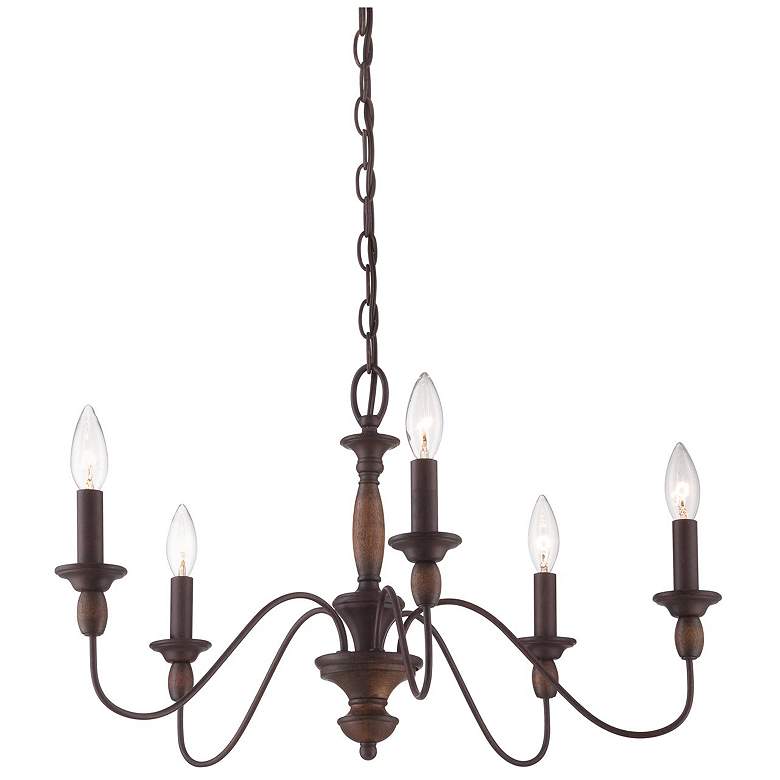 Image 3 Quoizel Holbrook 24" Wide Tuscan Brown 5-Light Chandelier