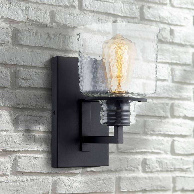 Image 1 Quoizel Holden 9 1/4 inch High Earth Black Wall Sconce