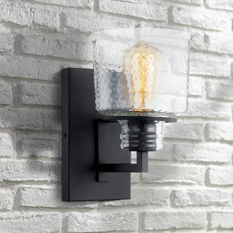 Image 1 Quoizel Holden 9 1/4" High Earth Black Wall Sconce