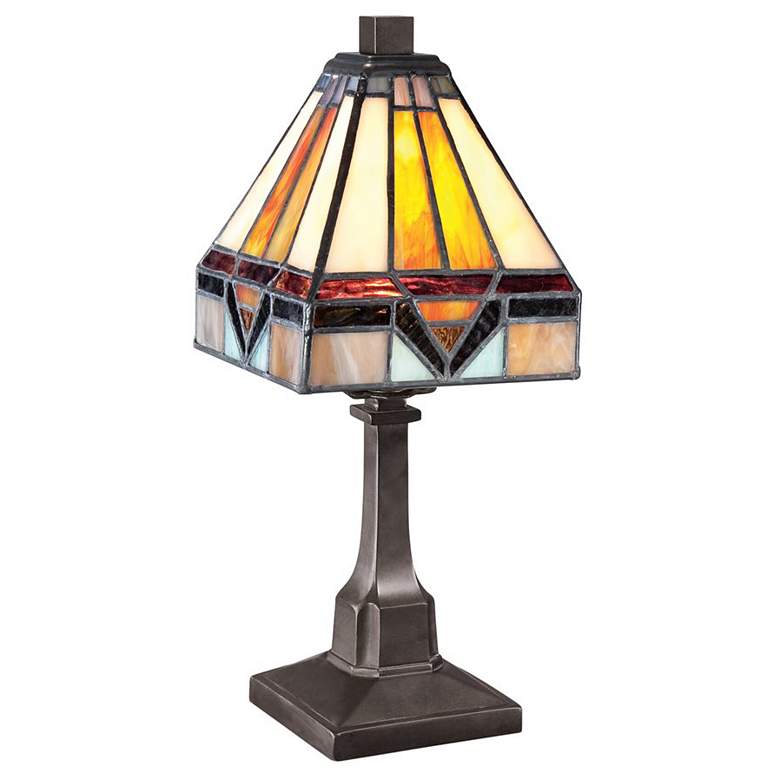 Image 2 Quoizel Holmes 12" High Bronze Tiffany Accent Table Lamp