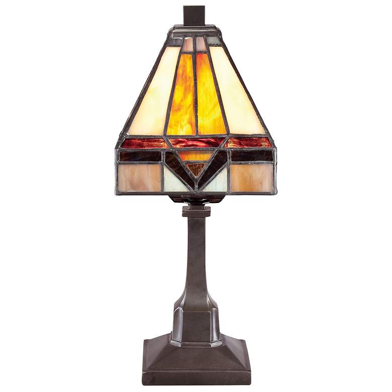 Image 3 Quoizel Holmes 12" High Bronze Tiffany Accent Table Lamp more views