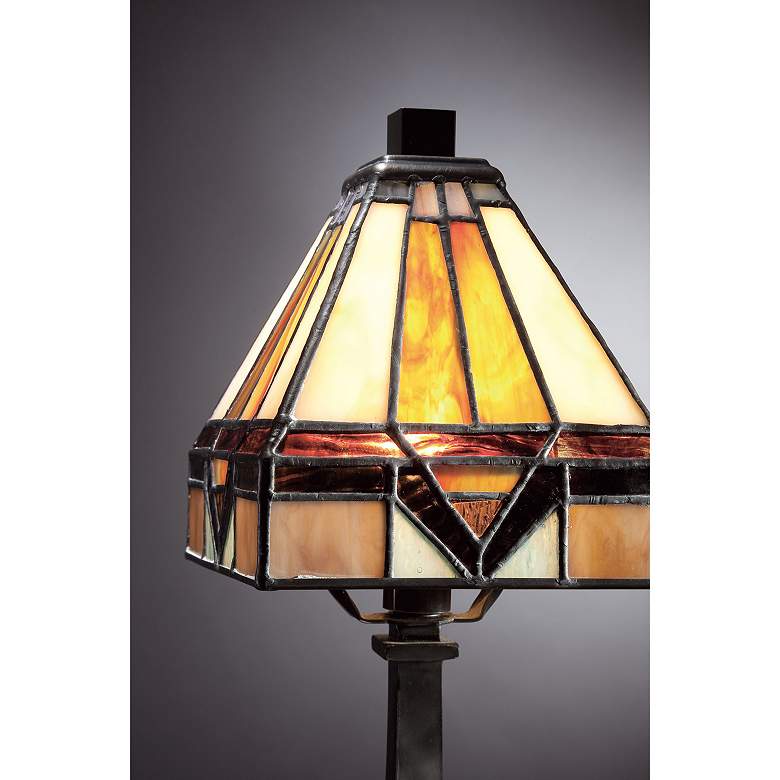 Image 4 Quoizel Holmes 12" High Bronze Tiffany Accent Table Lamp more views