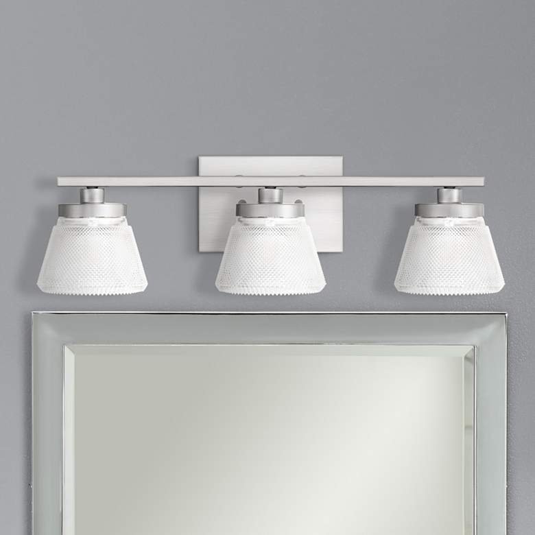 Image 1 Quoizel Hunley 22" Wide Brushed Nickel 3-Light Bath Light