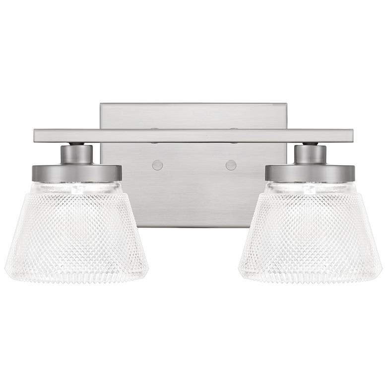 Image 1 Quoizel Hunley 6" High Brushed Nickel 2-Light Wall Sconce