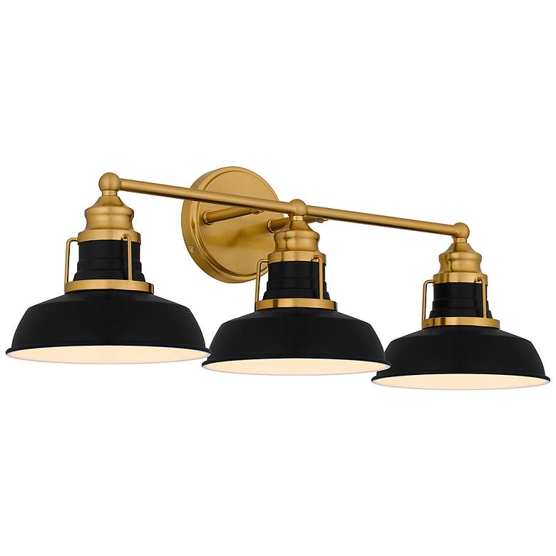 Image 1 Quoizel Huxley 25 1/2" Wide Aged Brass 3-Light Bath Light