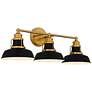 1_Quoizel Huxley 25 1/2" Wide Aged Brass 3-Light Bath Light
