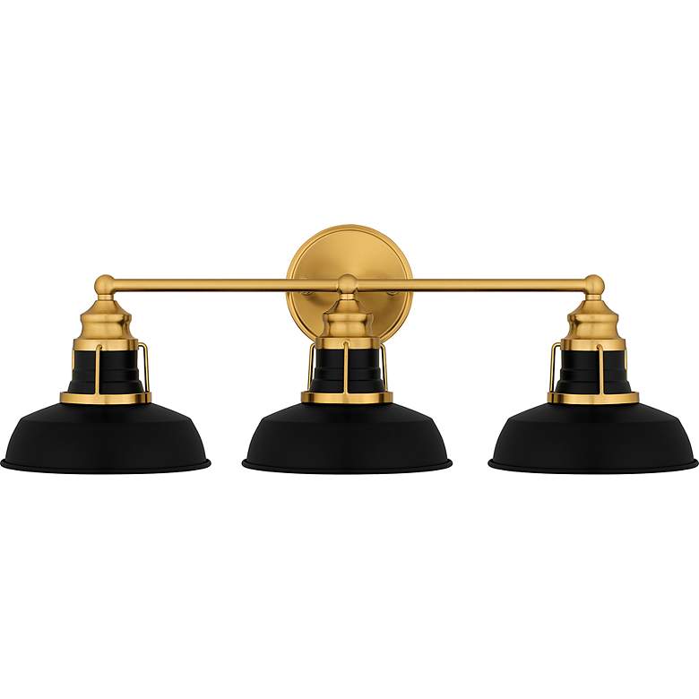 Image 3 Quoizel Huxley 25 1/2" Wide Aged Brass 3-Light Bath Light more views