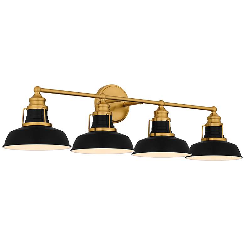Image 1 Quoizel Huxley 34 1/2" Wide Aged Brass 4-Light Bath Light