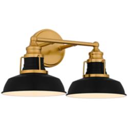 Quoizel Huxley 9" High Aged Brass 2-Light Wall Sconce