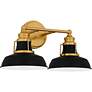 2_Quoizel Huxley 9" High Aged Brass 2-Light Wall Sconce more views