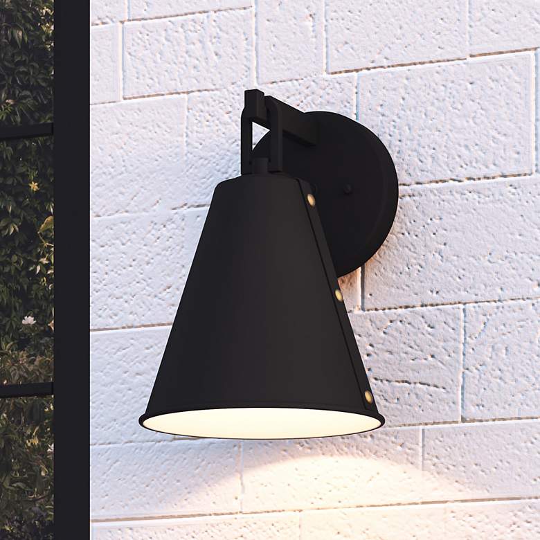 Image 1 Quoizel Hyde 11 3/4" High Matte Black Outdoor Wall Light