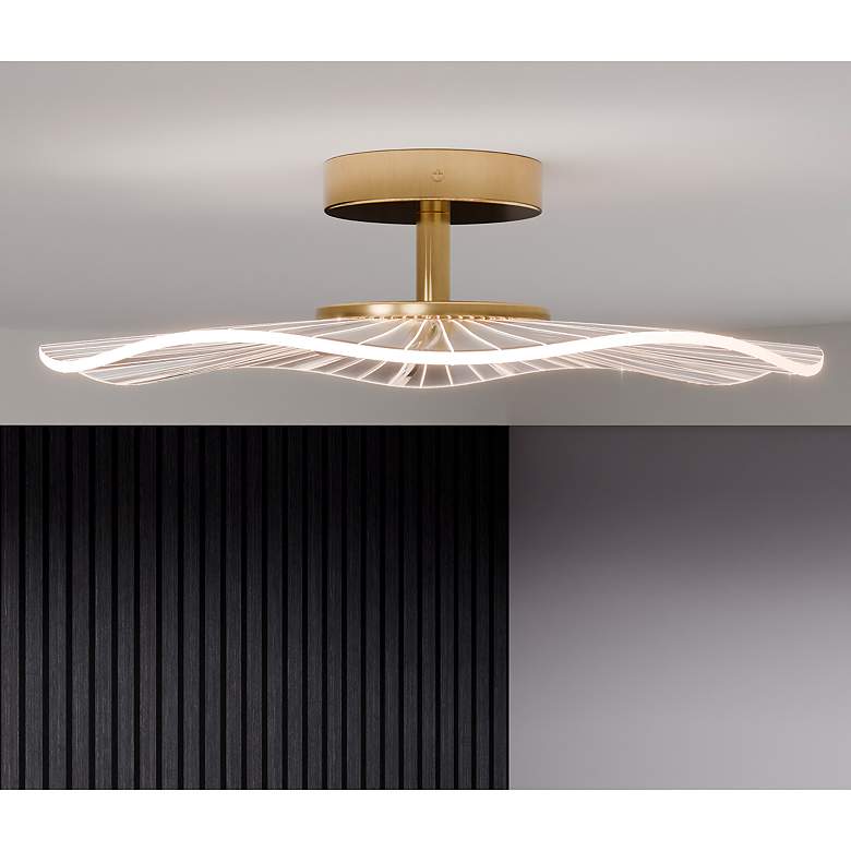 Image 1 Quoizel Ibis 17 1/2" Wide Brushed Gold LED Ceiling Light