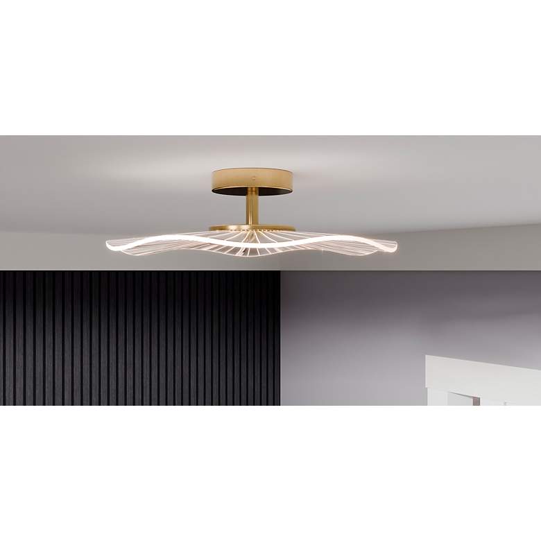Image 7 Quoizel Ibis 17 1/2" Wide Brushed Gold LED Ceiling Light more views