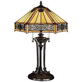 Image2 of Quoizel Indus 23" Art Glass Tiffany-Style Table Lamp