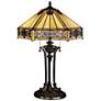 Quoizel Indus 23" High Arts and Crafts Tiffany-Style Glass Table Lamp