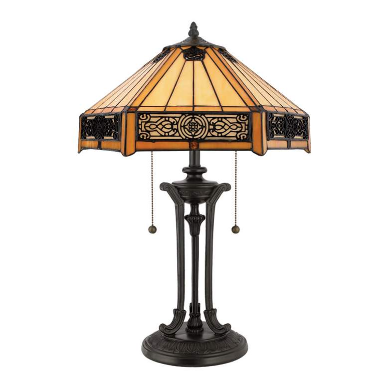 Image 2 Quoizel Indus 23" High Arts and Crafts Tiffany-Style Glass Table Lamp