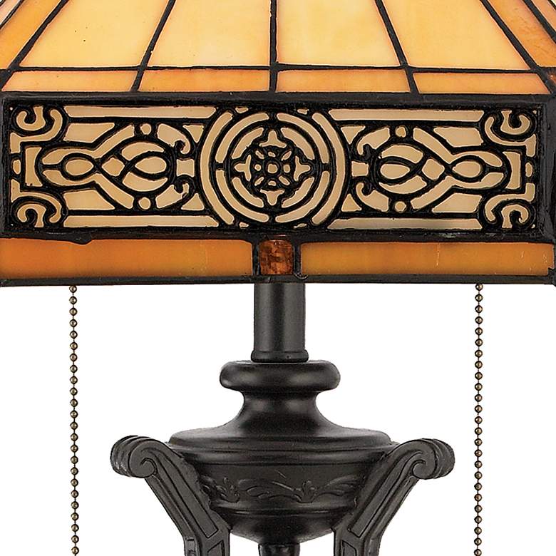 Image 3 Quoizel Indus 23" High Arts and Crafts Tiffany-Style Glass Table Lamp more views