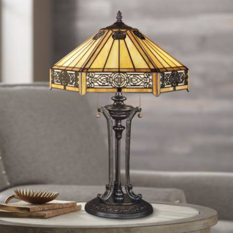 Quoizel Indus Tiffany-Style Table Lamp - #53500 | Lamps Plus