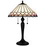 Thumbnail2 of Quoizel Inez 24" High Matte Black Tiffany-Style Glass Table Lamp