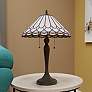 Thumbnail1 of Quoizel Inez 24" High Matte Black Tiffany-Style Glass Table Lamp