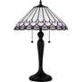 Thumbnail4 of Quoizel Inez 24" High Matte Black Tiffany-Style Glass Table Lamp more views