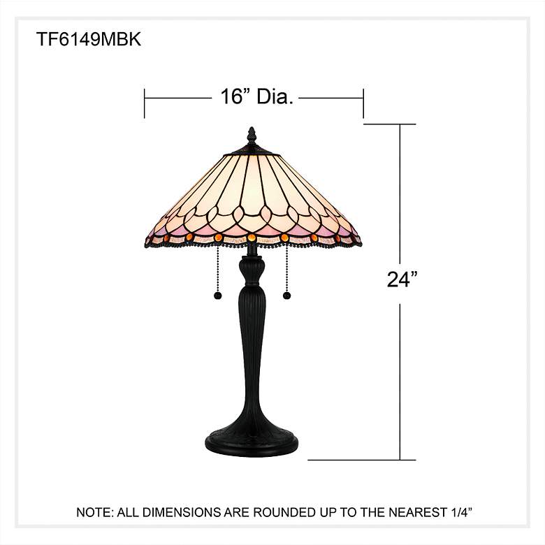 Image 7 Quoizel Inez Matte Black Tiffany Glass Table Lamp more views
