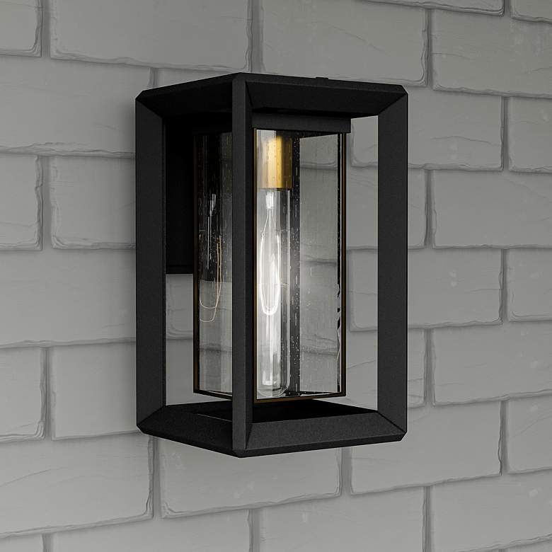 Image 1 Quoizel Infinger 15 3/4" High Earth Black Outdoor Wall Light
