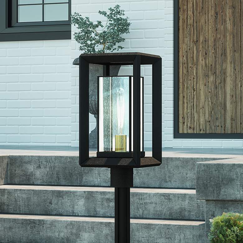 Image 1 Quoizel Infinger 17 1/2" High Earth Black Outdoor Post Mount Light