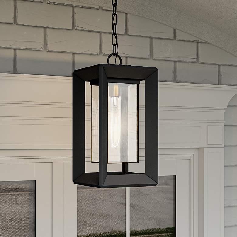 Image 1 Quoizel Infinger 18" High Earth Black Outdoor Hanging Light