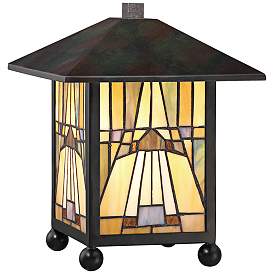 Image2 of Quoizel Inglenook 10 3/4" High Bronze Tiffany-Style Accent Lamp