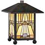 Quoizel Inglenook 10 3/4" High Bronze Tiffany-Style Accent Lamp