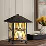 Quoizel Inglenook 10 3/4" High Bronze Tiffany-Style Accent Lamp