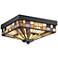 Quoizel Inglenook 14" Wide Tiffany Style Mission Glass Ceiling Light