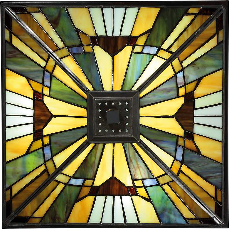 Image 5 Quoizel Inglenook 14" Wide Tiffany Style Mission Glass Ceiling Light more views