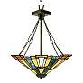 2_Quoizel Inglenook 17 1/2" Wide Tiffany-Style Glass Pendant Chandelier