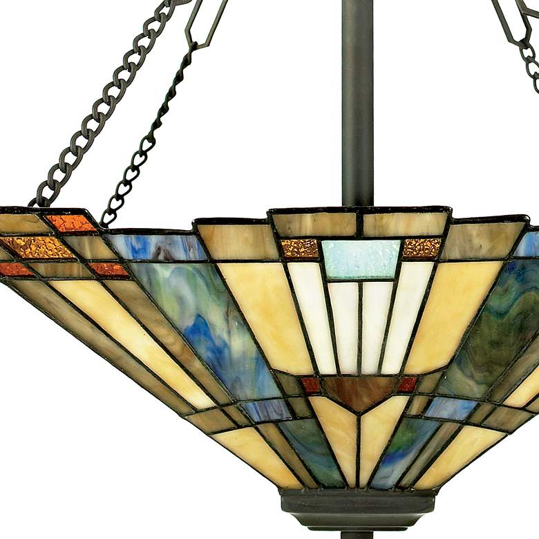 Image 5 Quoizel Inglenook 17 1/2" Wide Tiffany-Style Glass Pendant Chandelier more views