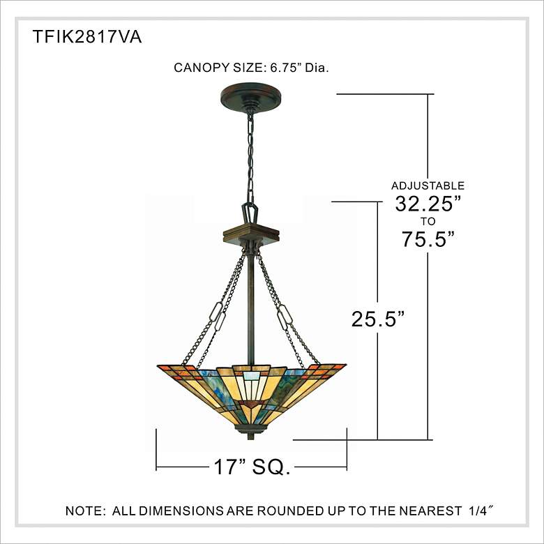 Image 6 Quoizel Inglenook 17 1/2" Wide Tiffany-Style Glass Pendant Chandelier more views