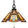 Quoizel Inglenook 17" Tiffany-Style Art Glass Pull-Chain Pendant Light