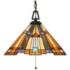 Quoizel Inglenook 17" Tiffany-Style Art Glass Pull-Chain Pendant Light